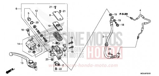 FR. BRAKE MASTER CYLINDER VFR1200XJ de 2018